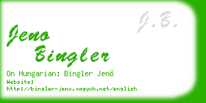 jeno bingler business card